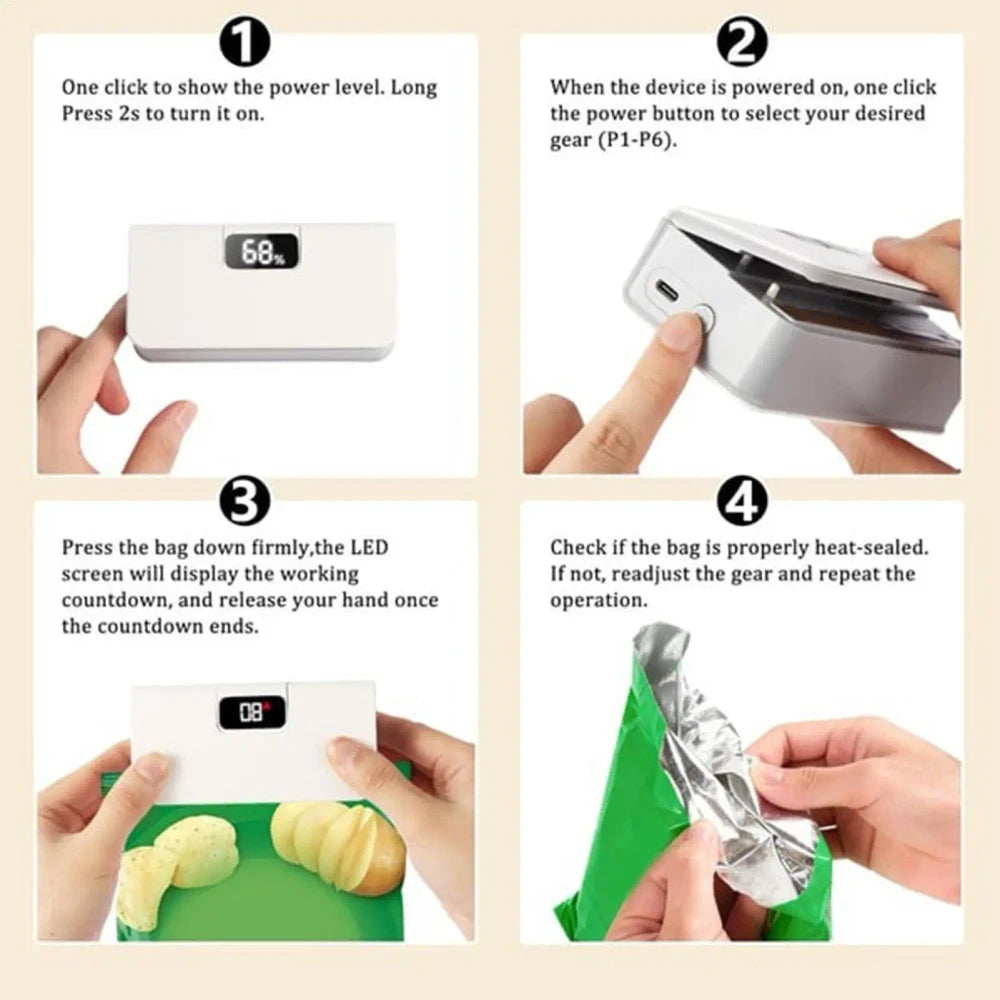 Portable Rechargeable Food Sealer